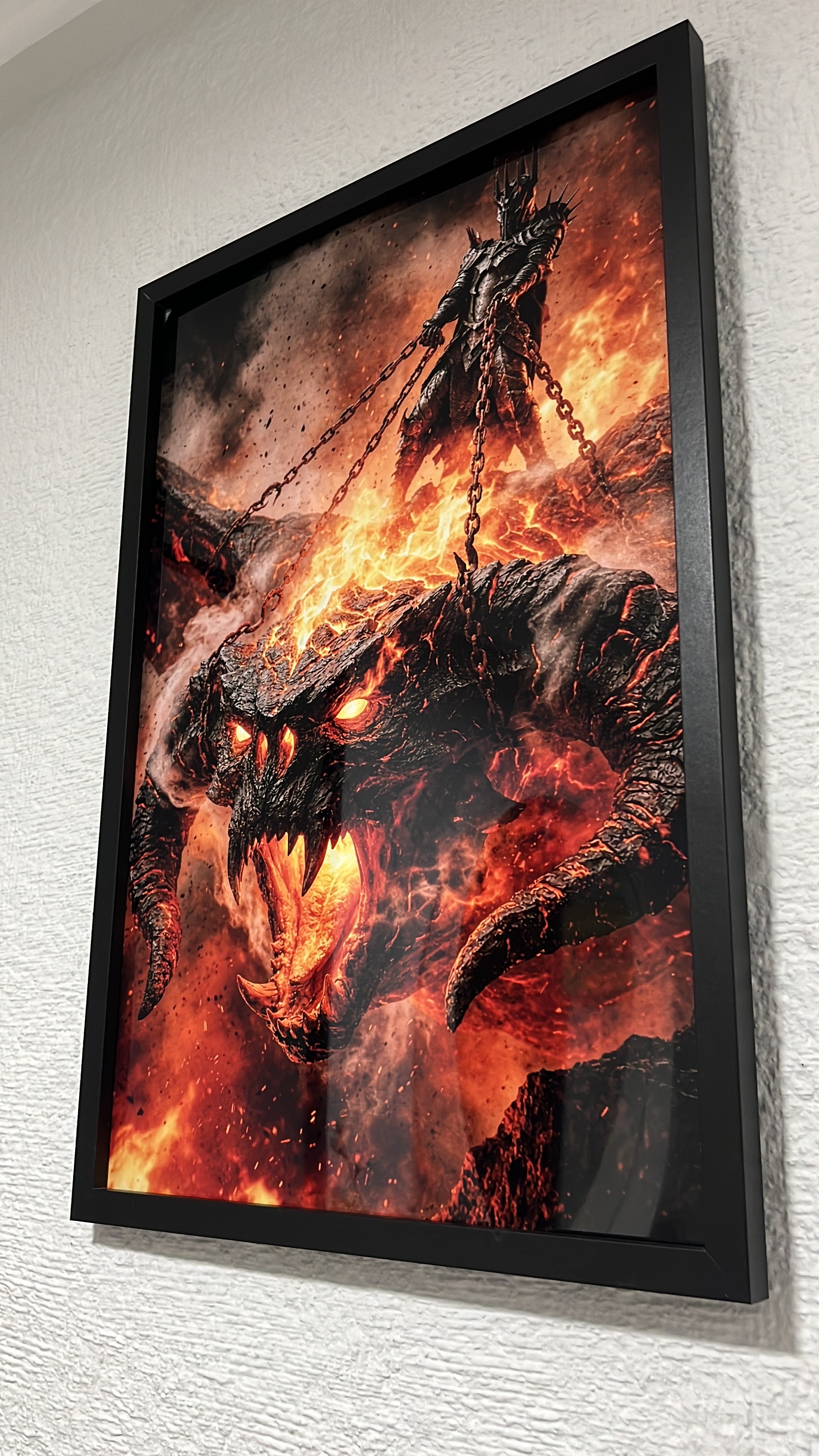 Lámina de Aluminio Sauron Dragón de Fuego 60x40 cm Impresión HD Premium